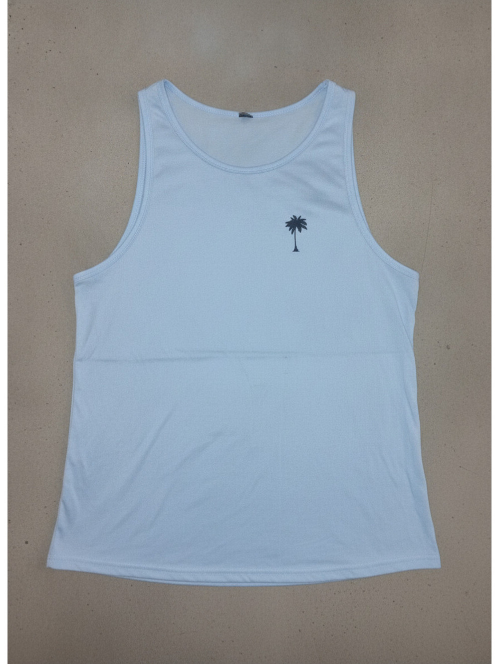 Light Blue Gradient Palm Tree Tank Top XXL